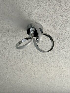 Modern Chrome and White Ring Ceiling Light - Brand Unspecified